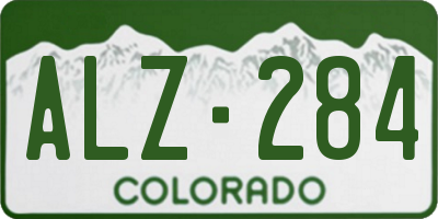 CO license plate ALZ284