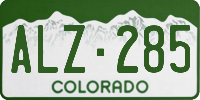 CO license plate ALZ285
