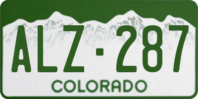 CO license plate ALZ287