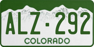 CO license plate ALZ292