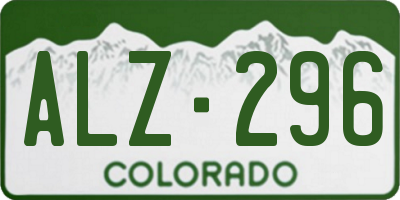 CO license plate ALZ296