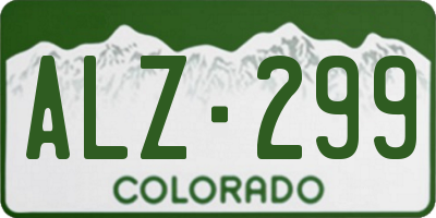 CO license plate ALZ299