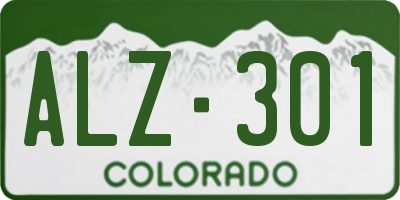 CO license plate ALZ301