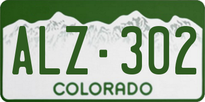 CO license plate ALZ302