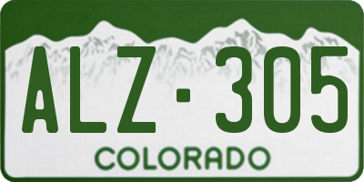 CO license plate ALZ305