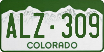 CO license plate ALZ309