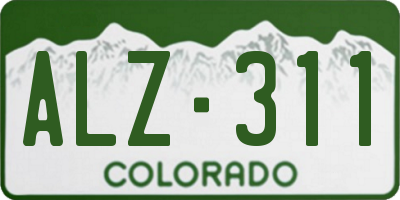 CO license plate ALZ311