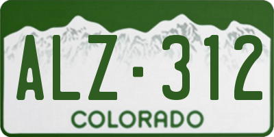 CO license plate ALZ312