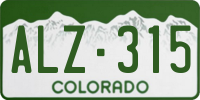 CO license plate ALZ315
