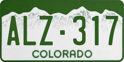 CO license plate ALZ317