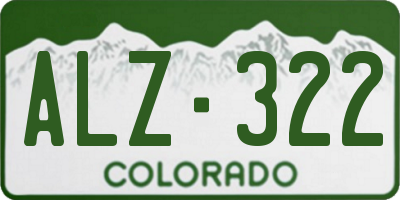 CO license plate ALZ322