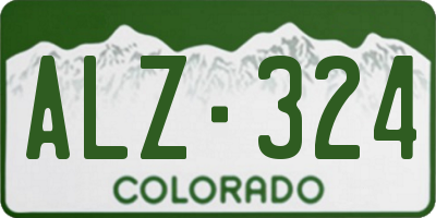 CO license plate ALZ324