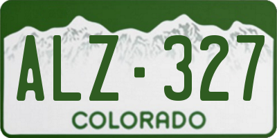 CO license plate ALZ327