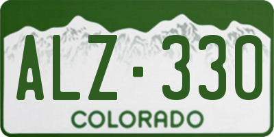 CO license plate ALZ330