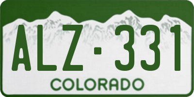 CO license plate ALZ331