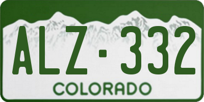 CO license plate ALZ332