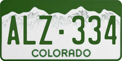 CO license plate ALZ334