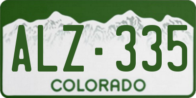 CO license plate ALZ335