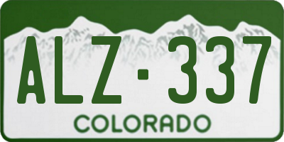 CO license plate ALZ337