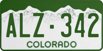 CO license plate ALZ342