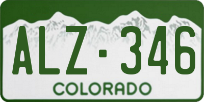 CO license plate ALZ346