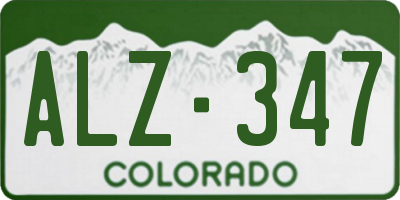 CO license plate ALZ347