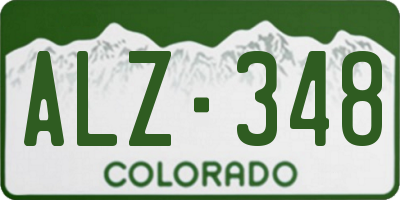 CO license plate ALZ348