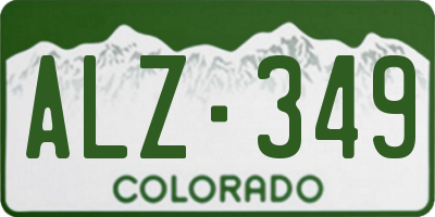 CO license plate ALZ349