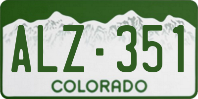 CO license plate ALZ351