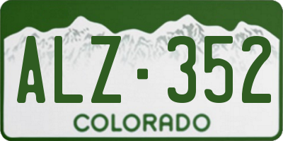 CO license plate ALZ352