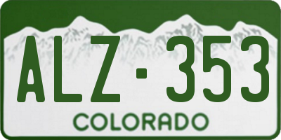 CO license plate ALZ353
