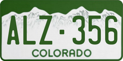 CO license plate ALZ356