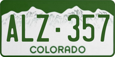 CO license plate ALZ357