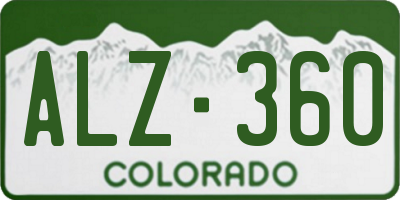 CO license plate ALZ360