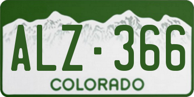 CO license plate ALZ366