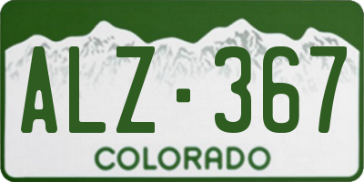 CO license plate ALZ367