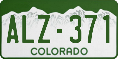 CO license plate ALZ371