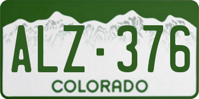 CO license plate ALZ376