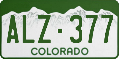 CO license plate ALZ377
