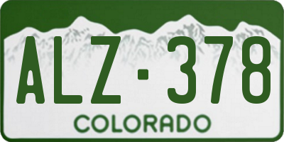 CO license plate ALZ378