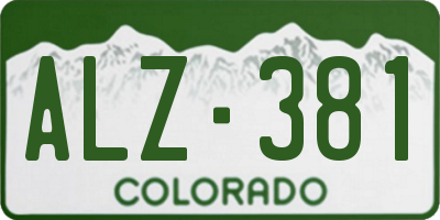 CO license plate ALZ381