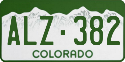 CO license plate ALZ382