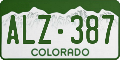 CO license plate ALZ387