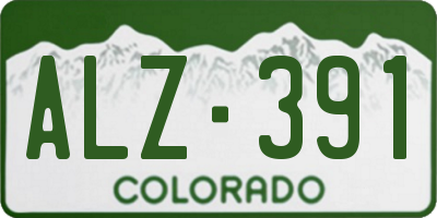 CO license plate ALZ391