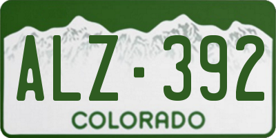 CO license plate ALZ392