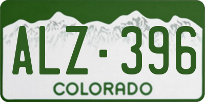 CO license plate ALZ396