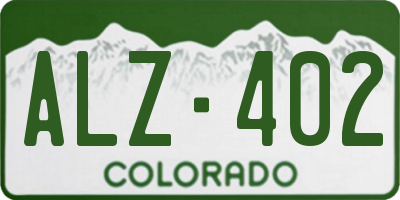 CO license plate ALZ402
