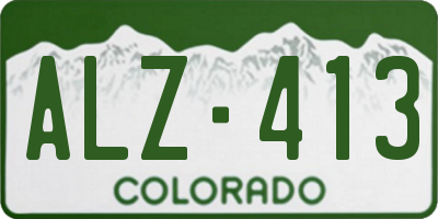 CO license plate ALZ413