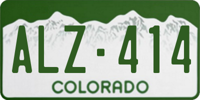 CO license plate ALZ414