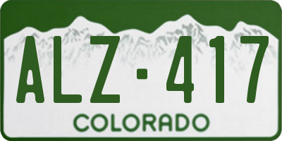 CO license plate ALZ417